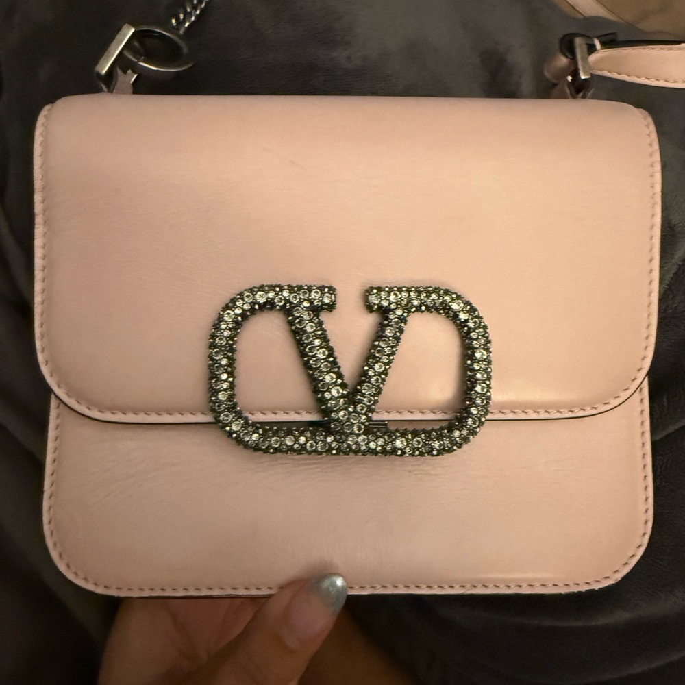 Valentino Garavani VSLING Crystal Logo Crossbody / Shoulder Bag